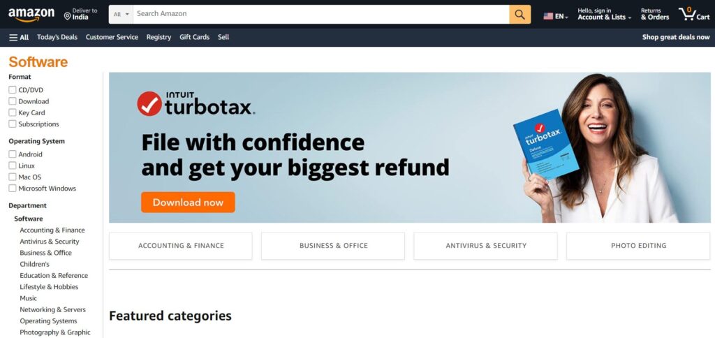 Amazon - Website to Buy Software Keys Online