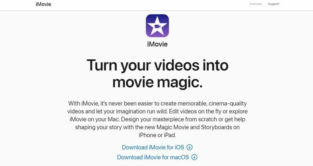 Apple iMovie - good video editing software